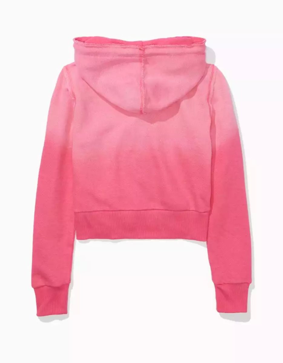 Sweat à Capuche American Eagle AE Sun Set Zip-Up Rose Clair Femme | XBU-56306447